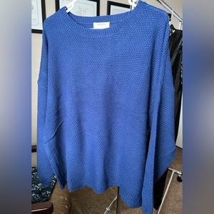 Zenana - Blue Sweater - 1X - Long Sleeve - Crew Neck